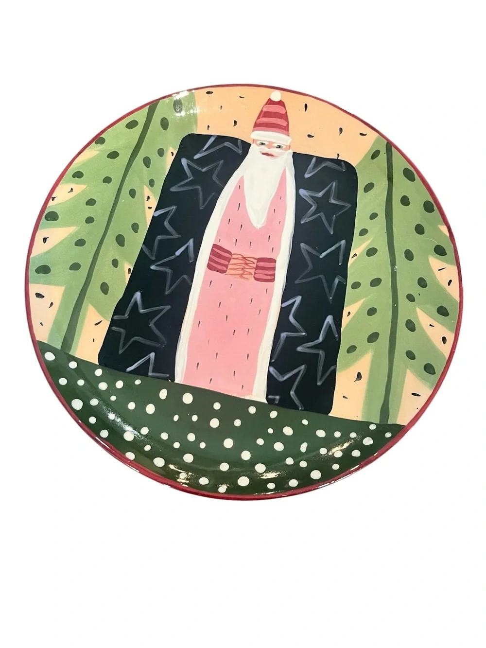 Droll Designs Santa Plate 10”